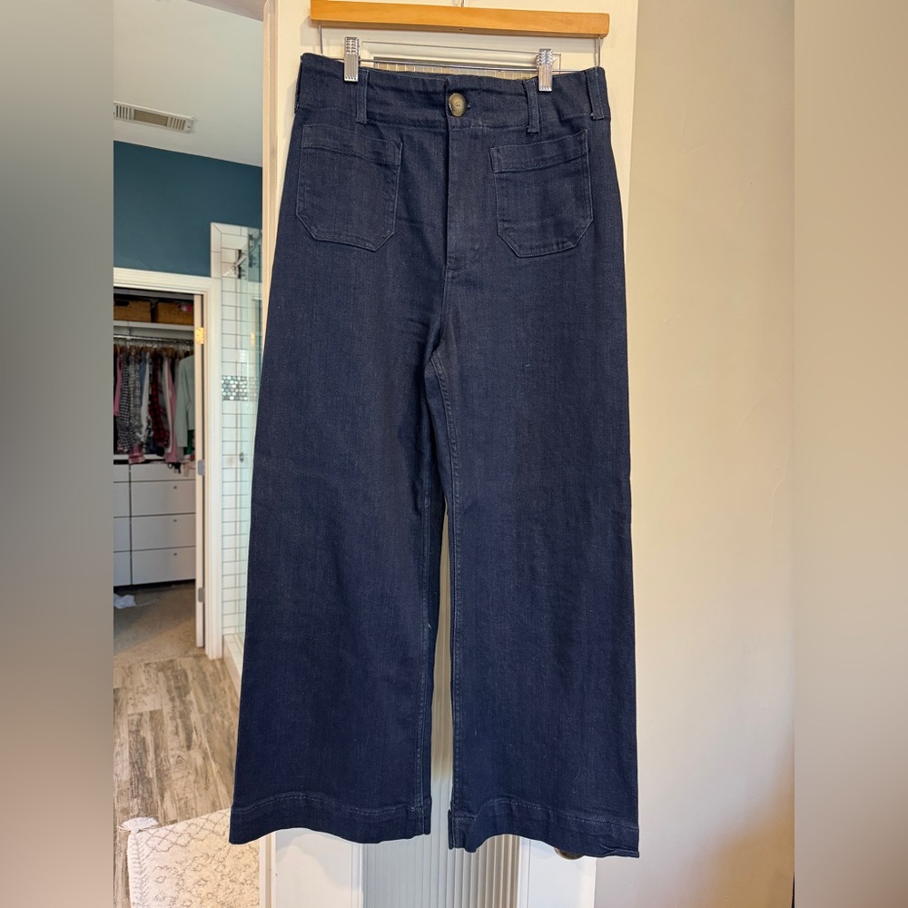 Maeve Dark Navy Wide-Leg Jeans
